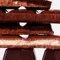 Chocolate candy bars stacked on each other